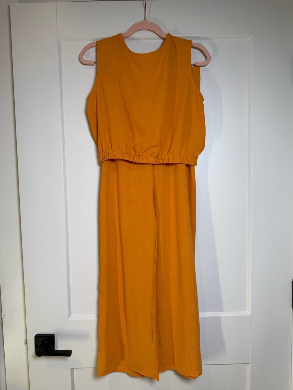 Paper Crane Mustard Orange Two Piece Crop Top & Wide Leg Pant Set Size Small